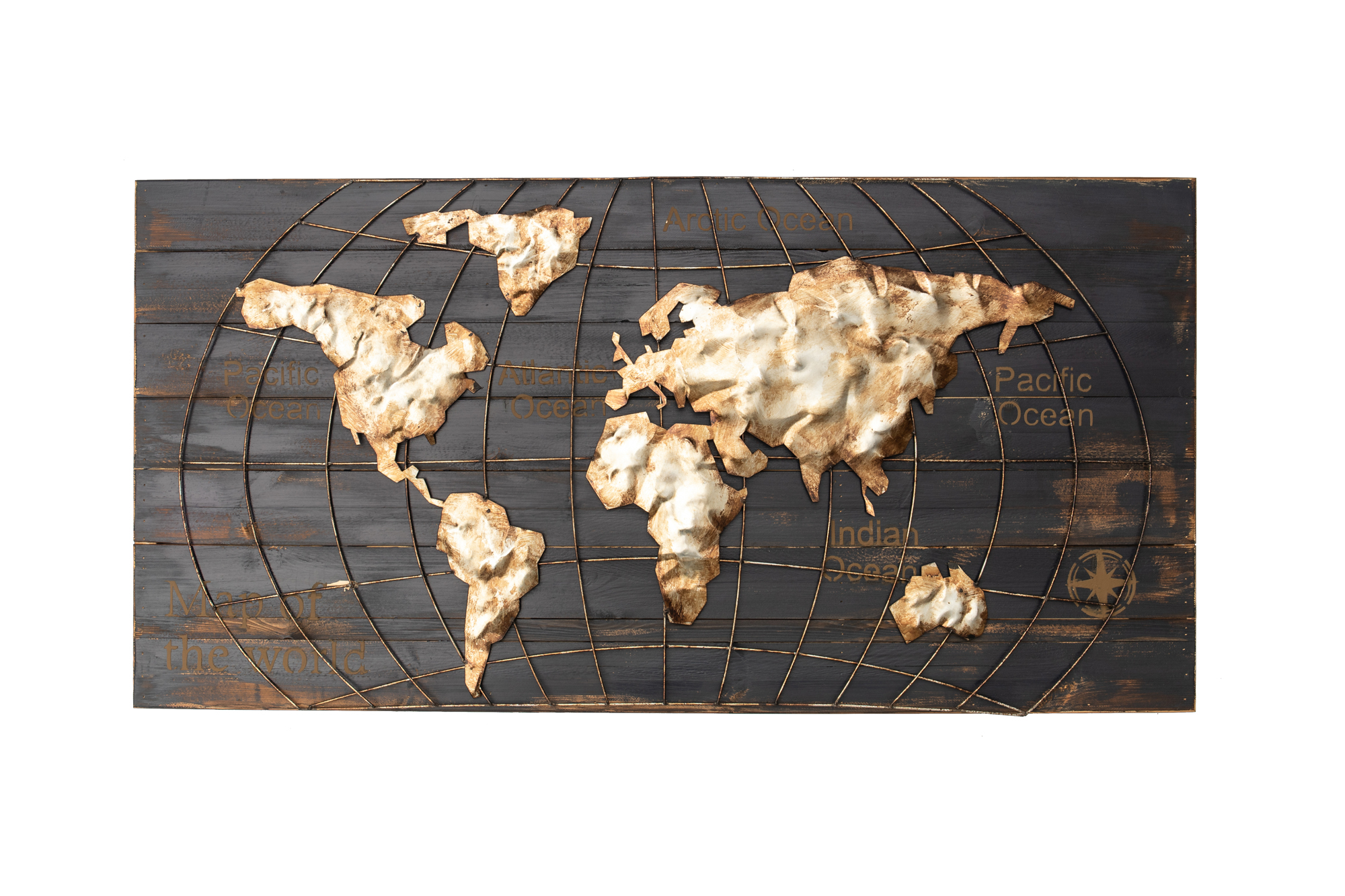 3d Metal Wall Art World Map Ga10037 Hand Crafted And Hand Painted